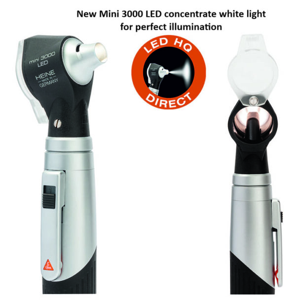 Heine Mini-3000 LED Otoscope with Handle and 10 Disposable Tips